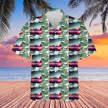 Discover Dubai silhouette skyline abstract art Hawaiians