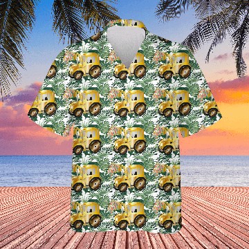 Discover Tractor front loader with blossom flowers Hawaiians