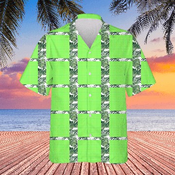 Discover Easter Grass Colors of Spring Plaid Pattern Hawaiians
