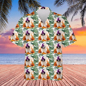 Discover Dog Halloween Saint Bernard Dog Jack O Lantern Hawaiians