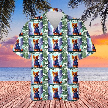 Discover Cute Cyberpunk Dog Hawaiians