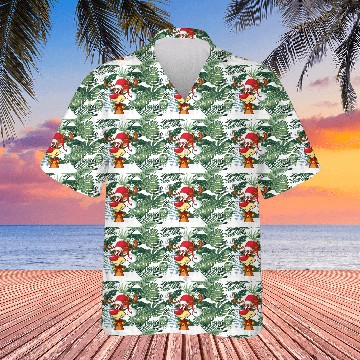 Discover Funny Reindeer Red Nose Santa Snowflake Hawaiians