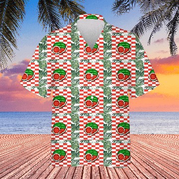 Discover Watermelon on Watermelon Pink Background Hawaiians