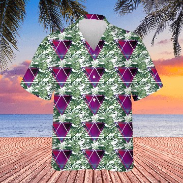 Discover "Triangle Bliss: Geometric Marvel Hawaiians"