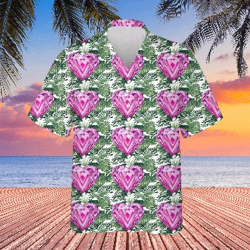 Discover Glossy pink diamond heart Hawaiians