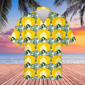 Discover Cheese golden yellow with point cut out front view Hawaiians