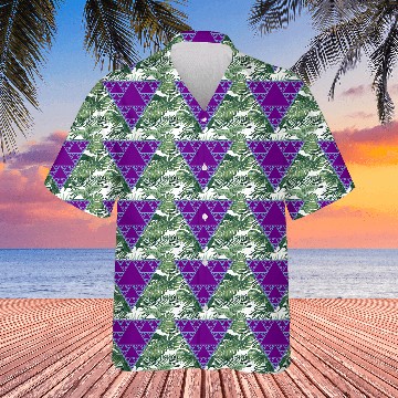 Discover 90s Triangle of Teal and Purple Hawaiians