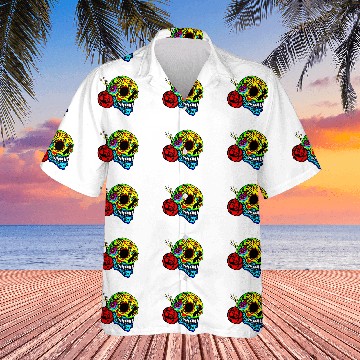 Discover Candy Skull Red Rose Hawaiians