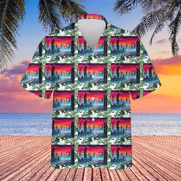 Discover Cyberpunk Cityscape Hawaiians