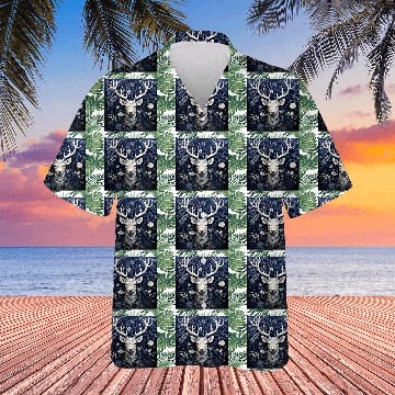 Discover Enchanted Forest Deer Winter Bloom Hawaiians