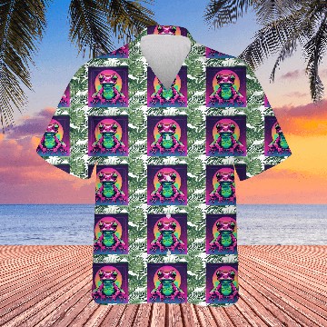 Discover Geometric Synthwave Frog Hawaiians