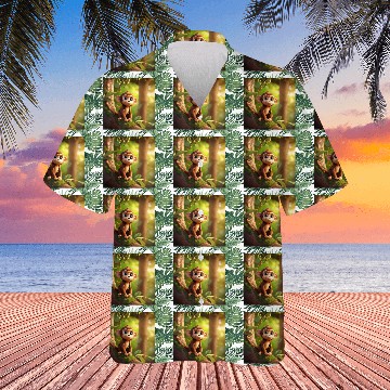 Discover A cute cartoon monkey in a tree 1 Hawaiians