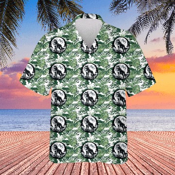 Discover Majestic Moonlit Wolf Illustration Hawaiians