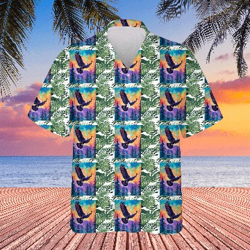 Discover Majestic Eagle Silhouette: Freedom's Colors Hawaiians
