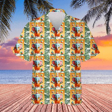 Discover 3D cartoon elephant Hawaiians