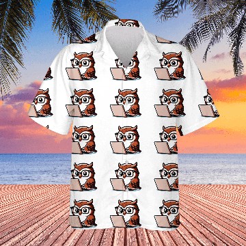 Discover Tech-Savvy Owl: Nighttime Nerd Hawaiians