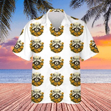 Discover Marigold Raccoon Hawaiian Shirts