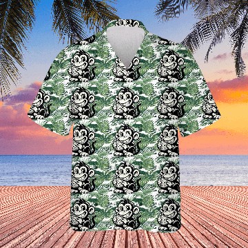 Discover Chimpanzee with Cookie Monochrome Design Hawaiians