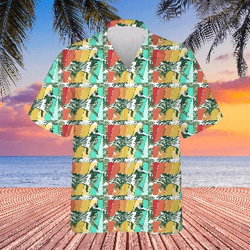Discover Retro 80s Border Collie Dog Silhouette Hawaiians