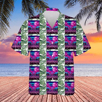 Discover Neon Dreamscape: Retro-Futuristic Synthwave Sunset Hawaiians