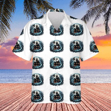 Discover Haunted House at Midnight Hawaiian Shirts
