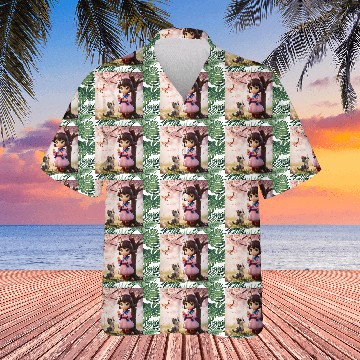 Discover An anime character with a cute cat Hawaiians