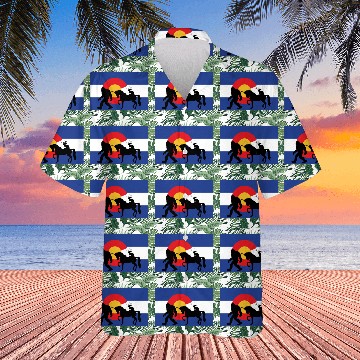 Discover Mythical Creature and Jeep in Colorado Flag Hawaiians