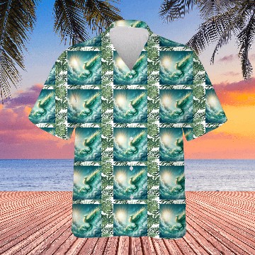 Discover Green & Gold Rising Phoenix Hawaiians