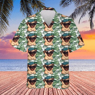 Discover Cool pug with sunglasses summer joy cartoon Hawaiians