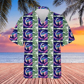 Discover Cosmic Dreamer Moon and Galaxy Scene Hawaiians
