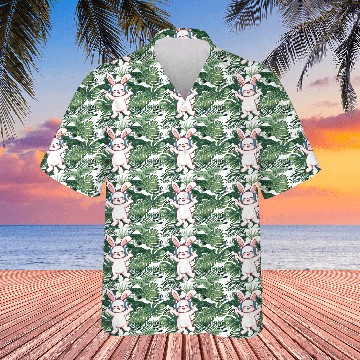 Discover Joyful Bunny with Headphones Hawaiians