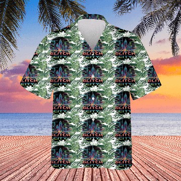 Discover Neon Cyberpunk Cityscape Design Hawaiians