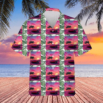 Discover Neon Drift Sunset on the Synthwave Highway Hawaiians