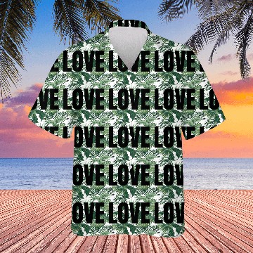 Discover Minimalist Black "LOVE" Typography Hawaiians