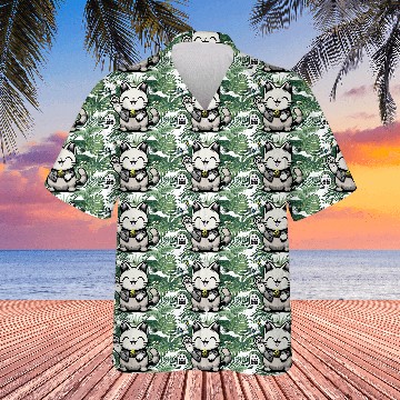 Discover Happy Maneki Neko - double happiness - 招き猫 Hawaiians
