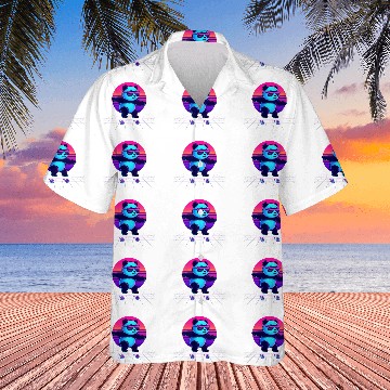 Discover Neon Panda Skateboard Chill Hawaiian Shirts