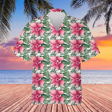 Discover Elegant Pink Hibiscus Floral Design Hawaiians