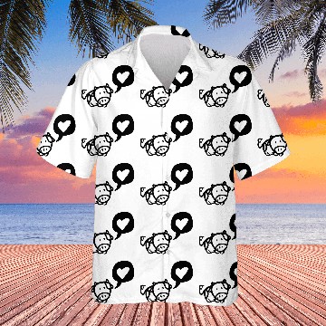 Discover Cow with heart Hawaiian Shirts