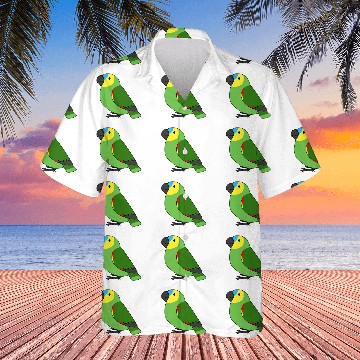 Discover Fluffy blue-fronted amazon parrot cartoon drawing Hawaiian Shirts
