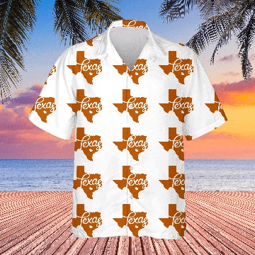 Discover Burnt Orange Texas Heart Hawaiian Shirts