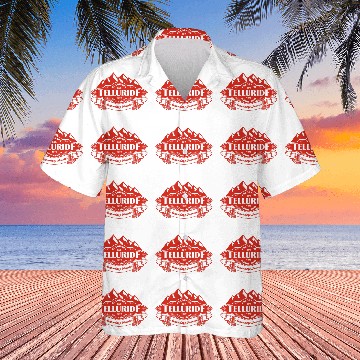 Discover Telluride Mountain Emblem Color Hawaiian Shirts