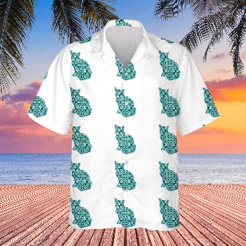 Discover Teal Patterned Cat Hawaiians