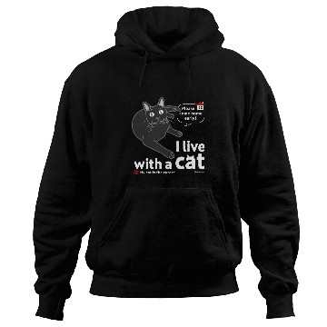 Discover I live with a cat CAT Solid Black version Hoodies
