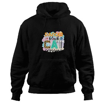 Discover Funny Danger black cats Crossing Graphic Patchwork 1 Hoodies