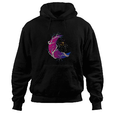 Discover Funny black cats Witch Moon Bisexuality Flag Bisexual Pride Hoodies