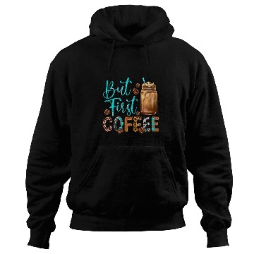 Discover CF Coffee But First Coffee Lover Gift Saying Quotes Leopard Plaid Hoodies