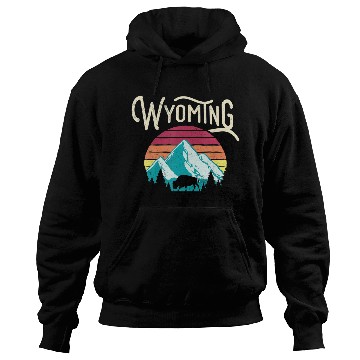 Discover Retro Wyoming Mountains State Wildlife Hoodies