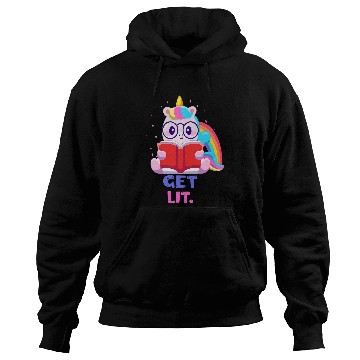 Discover Book Readers Get Lit Reading Books Funny Unicorns Hoodies