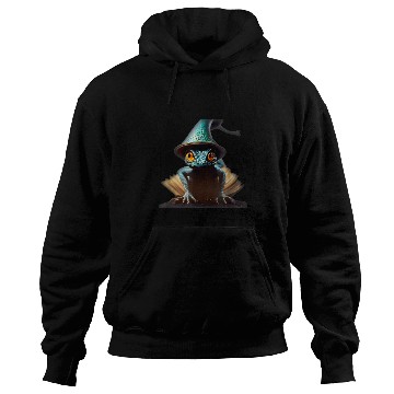 Discover Anthromorphic Tiny Wizard Lizard Wizard Hat Magic Book Hoodies