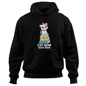 Discover Funny Cat Mom Ladies Reading Teacher Book Lover Hoodies